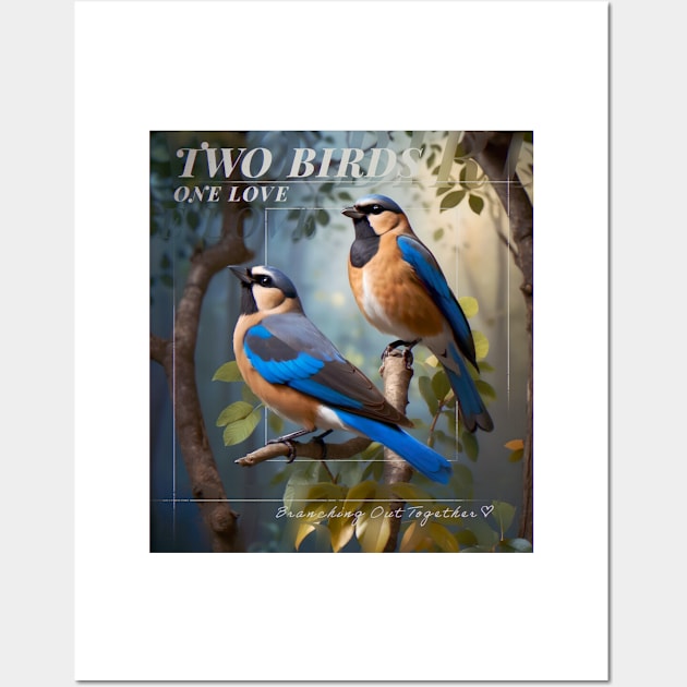 Two Birds, One Love Wall Art by CanvastikArts